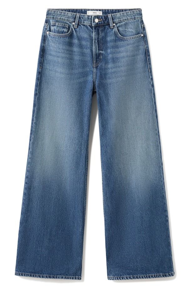 マンゴ レディース ボトムス デニムパンツ ワイドレッグ ジーンズ MANGO Wide Leg Jeans MEDIUM BLUE ブルー