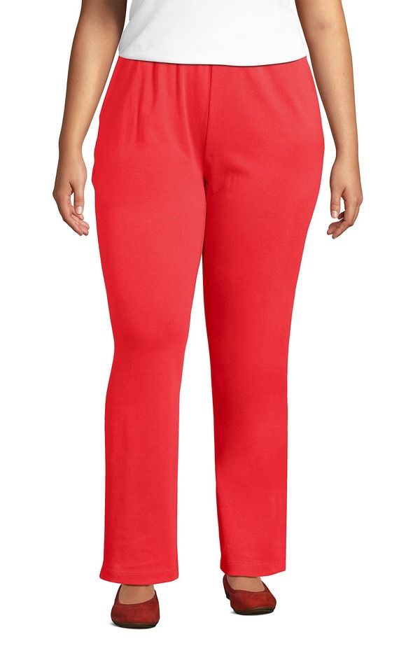 ランズエンド レディース ボトムス カジュアルパンツ プラスサイズ ニット Lands End Plusize Sport Knit High Rise Pants Plus Sahara Deser