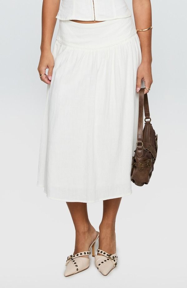プリンセスポリー レディース ボトムスカート ミディ リネン Princess Polly Heart of Goldrop Waist Linen Blend Midi Skirt WHITE ホワ 18,536円
