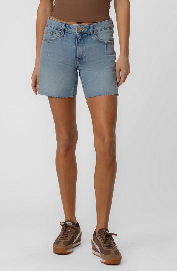 カットフロムザクロス レディース ボトムス デニムパンツ ハイウエスト ショートパンツ KUT from the Kloth Jenny Raw Hem High Waist Denim Shorts