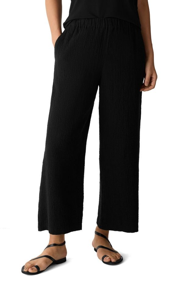 エイリーンフィッシャー レディース ボトムス カジュアルパンツ コットン アンクル Eileen Fisher Stretch Organicotton Ankle Lantern Pants BLA
