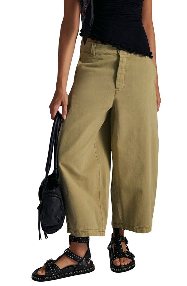 フリーピープル レディース ボトムス レギンス ワイドレッグ ダウン アンクル Free People Lay Down Ankle Wide Leg Chinos ALOE