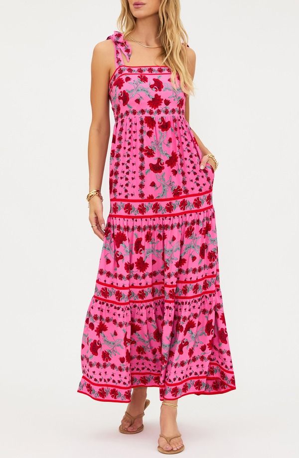 ビーチライオット レディース トップス ワンピース フラワー柄 フラワー Beach Riot Floral CoverUp Sundress REDWOOD FLORAL