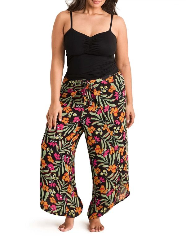 アドアミー レディース アンダーウェア ナイトウェア プラスサイズ Adore Me Patti Cami And Pant Set Plus Tropical black ブラック