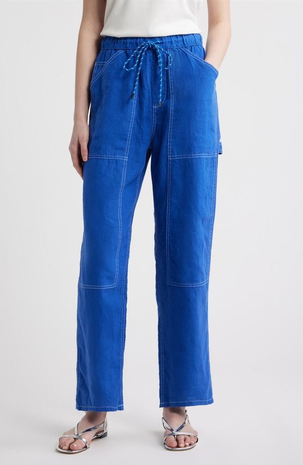 ラグアンドボーン レディース ボトムス カジュアルパンツ ワイドレッグ ハイウエスト リネン rag bone Atlas High Waist Wide Leg Linen Pants ROYAL