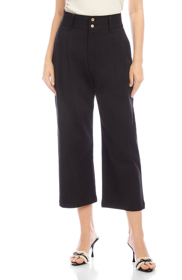 フィフティーントゥエンティ レディース ボトムス レギンス ワイドレッグ ハイウエスト パンツ FIFTEEN TWENTY Sadie High Waist Wide Leg Cropants BL