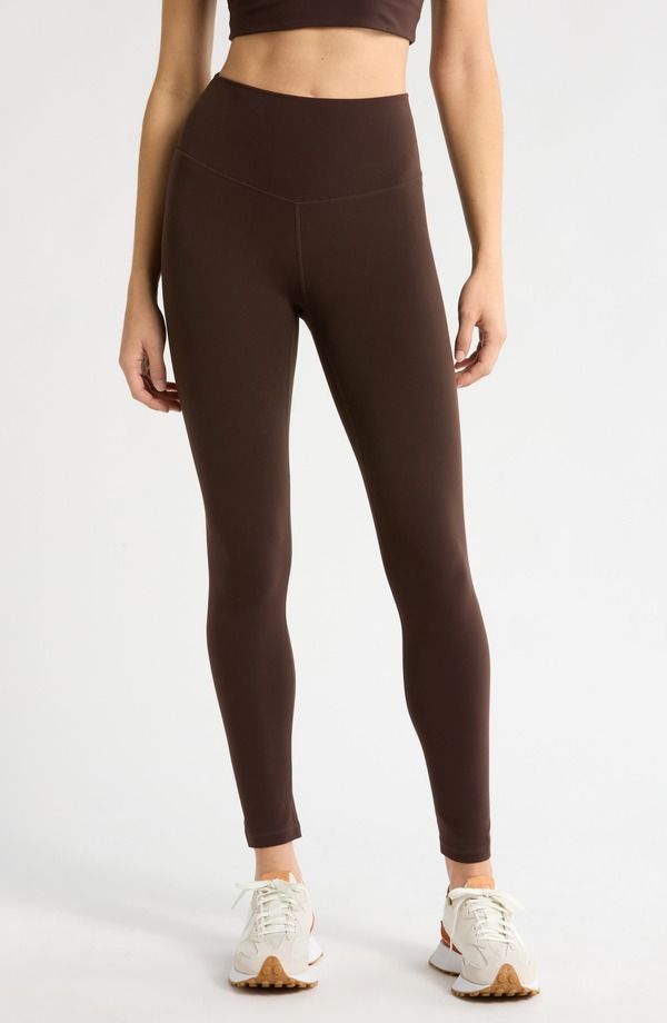 ゼラ レディース ボトムス レギンス ハイウエスト Zella Studio Luxe High Waist 78 Leggings BROWN MOLE ブラウン