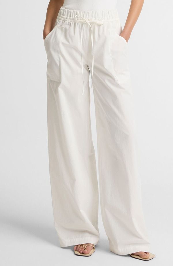 ヴィンス レディース ボトムス カジュアルパンツ コットン Vince Cotton Drawstring Pants OFF WHITE オフホワイト