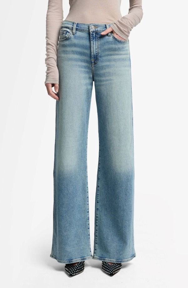 セブンフォーオールマンカインド レディース ボトムス デニムパンツ ワイドレッグ ハイウエスト ジーンズ 7 For All Mankind Lotta High Waist Wide Leg Jea