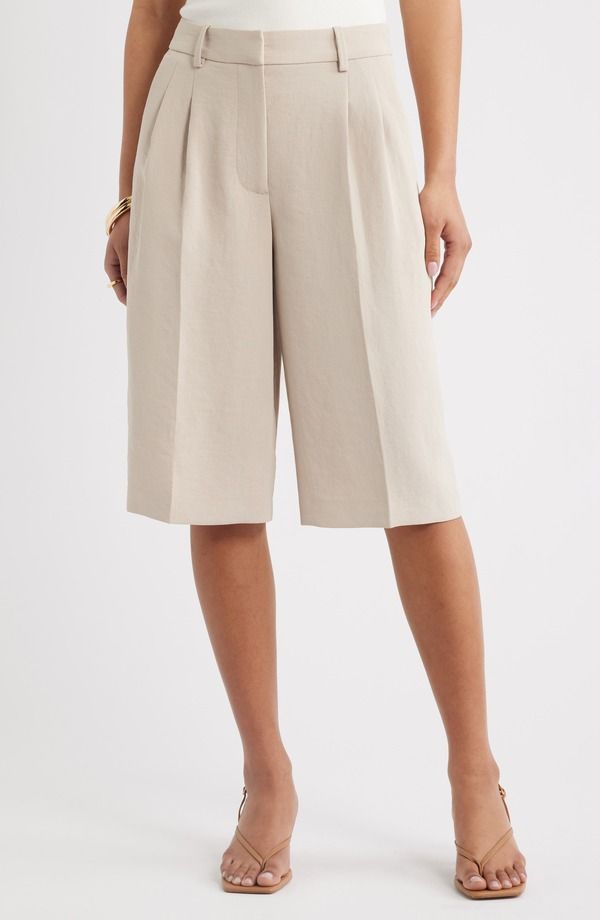 オープンエディット レディース ボトムス ハーフパンツ・ショーツ クレープ Open Edithe Curator Crepe Culottes GREY FEATHER グレー