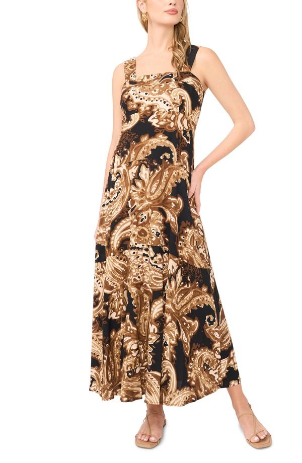 ヴィンスカムート レディース トップス ワンピース ノースリーブ マキシ Vince Camuto Thick Strap Sleeveless Maxi Dress GOLDEN HOUR