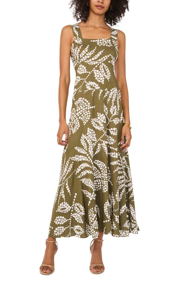 ヴィンスカムート レディース トップス ワンピース ノースリーブ マキシ Vince Camuto Thick Strap Sleeveless Maxi Dress PESTO
