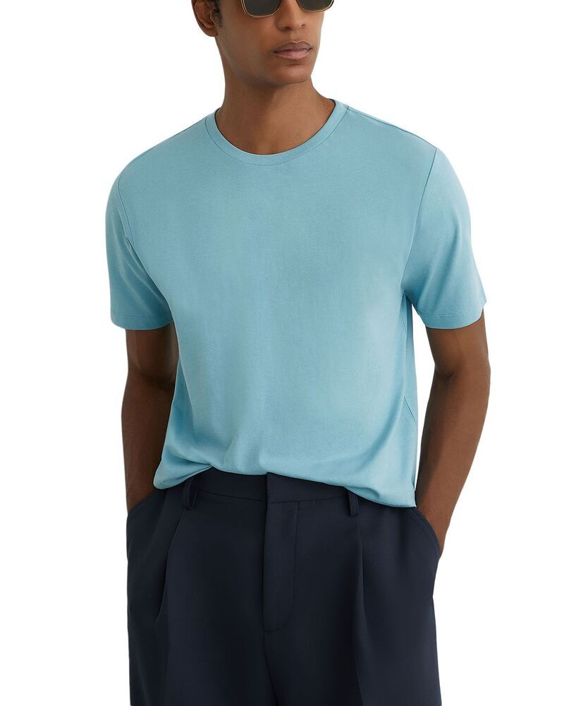 レイス メンズ トップス Tシャツ クルーネック REISS Bless Crewneck Tee Sea Blue ブルー