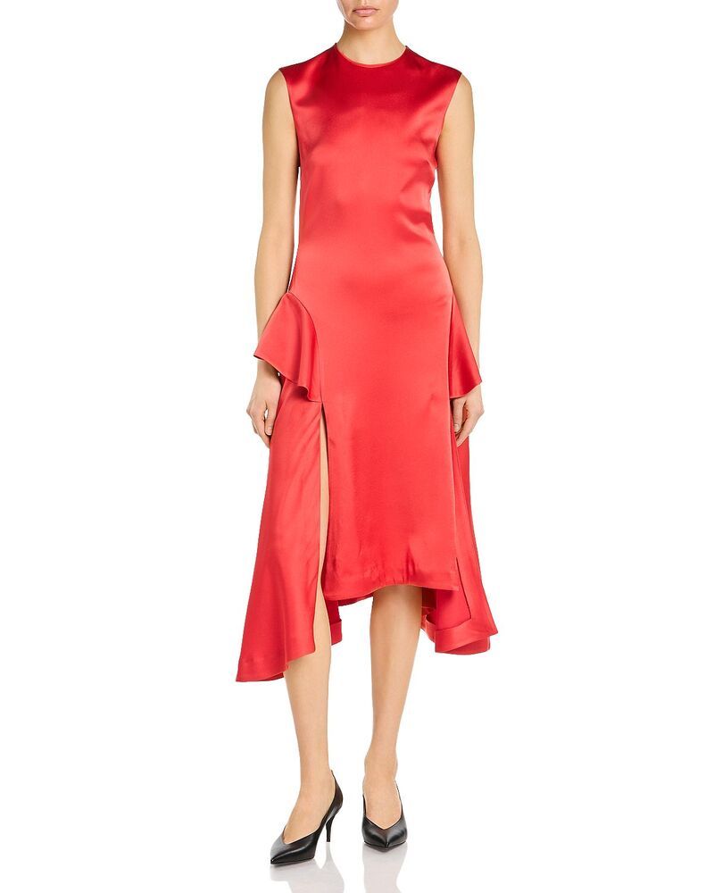 ステラマッカートニー レディース トップス ワンピース ミディ サテン Stella McCartney Satin Midi Dress Tomato