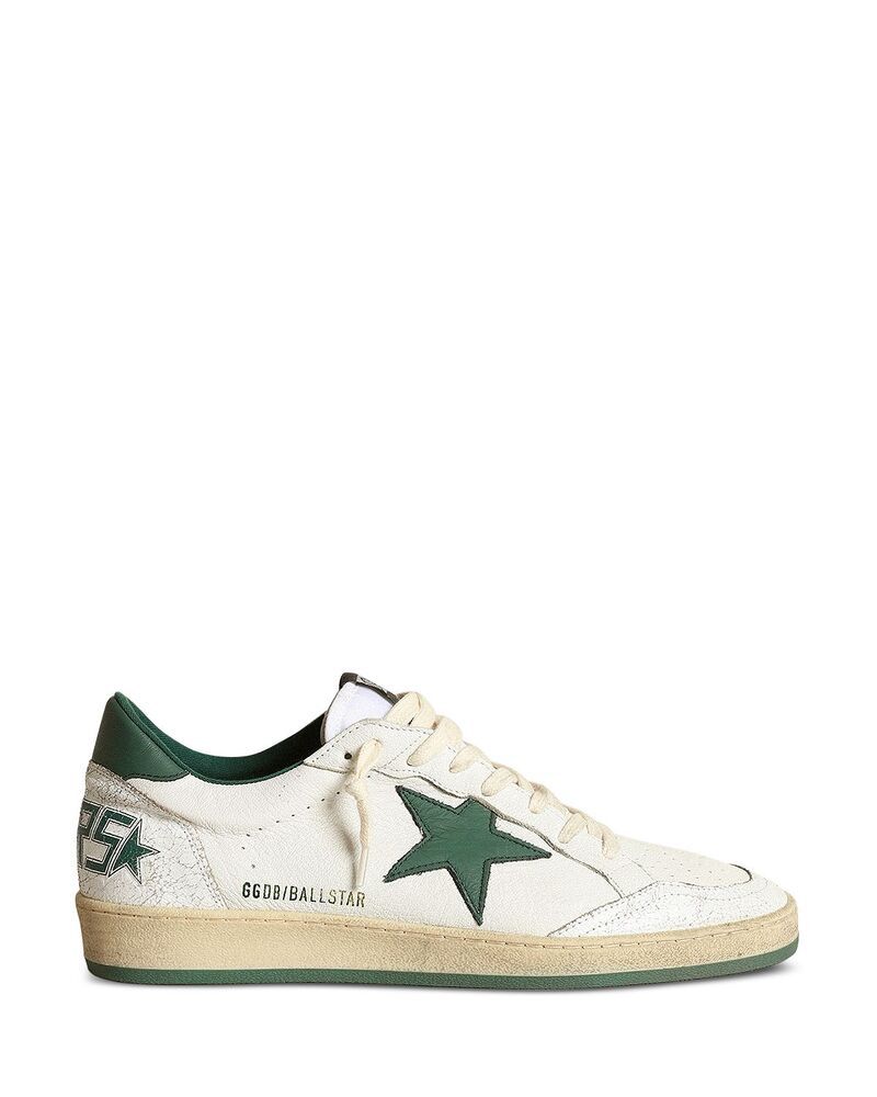 ゴールデングース レディース シューズ スニーカー レース Golden Goose Womens Ball Star Distressed Lace Up Sneakers WhiteGreen ホ