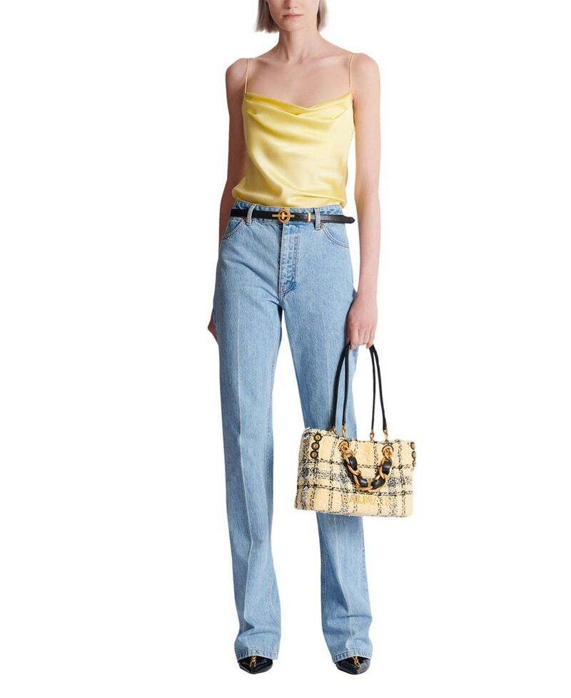 バルマン レディース ボトムス デニムパンツ ジーンズ ハイウエスト Balmain Denim HighWaisted Jeans Blue ブルー