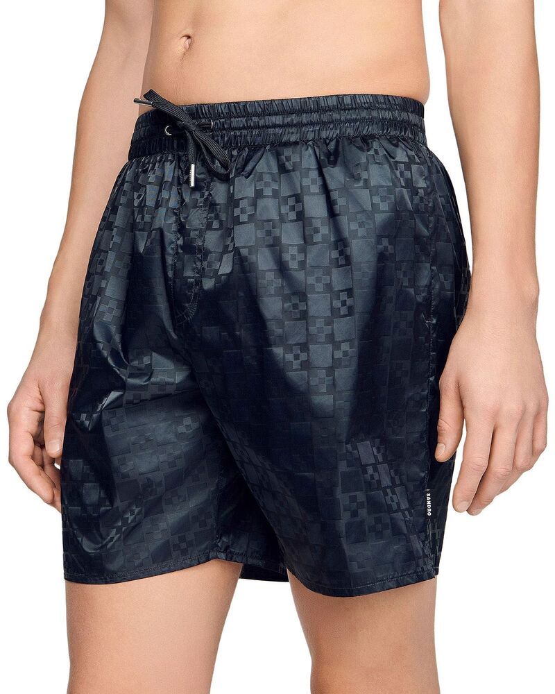 サンドロ メンズ 水着 ハーフパンツ・ショーツ ショートパンツ Sandro Square Cross 5 Swim Shorts Dark Grey グレー
