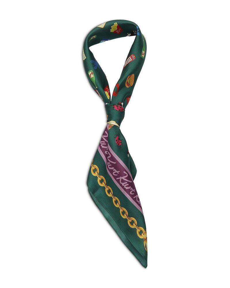 カートジェイガーロンドン レディース アクセサリー マフラー・ストール・スカーフ シルク KURT GEIGER LONDON Iconsilk Square Scarf Teal ティール