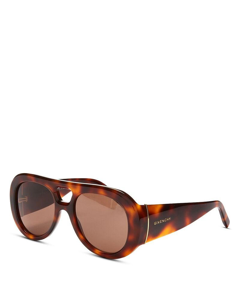 ジバンシー レディース アクセサリー サングラス・アイウェア Givenchy Round Aviator Sunglasses 53mm Havana Solid brown ブラウン