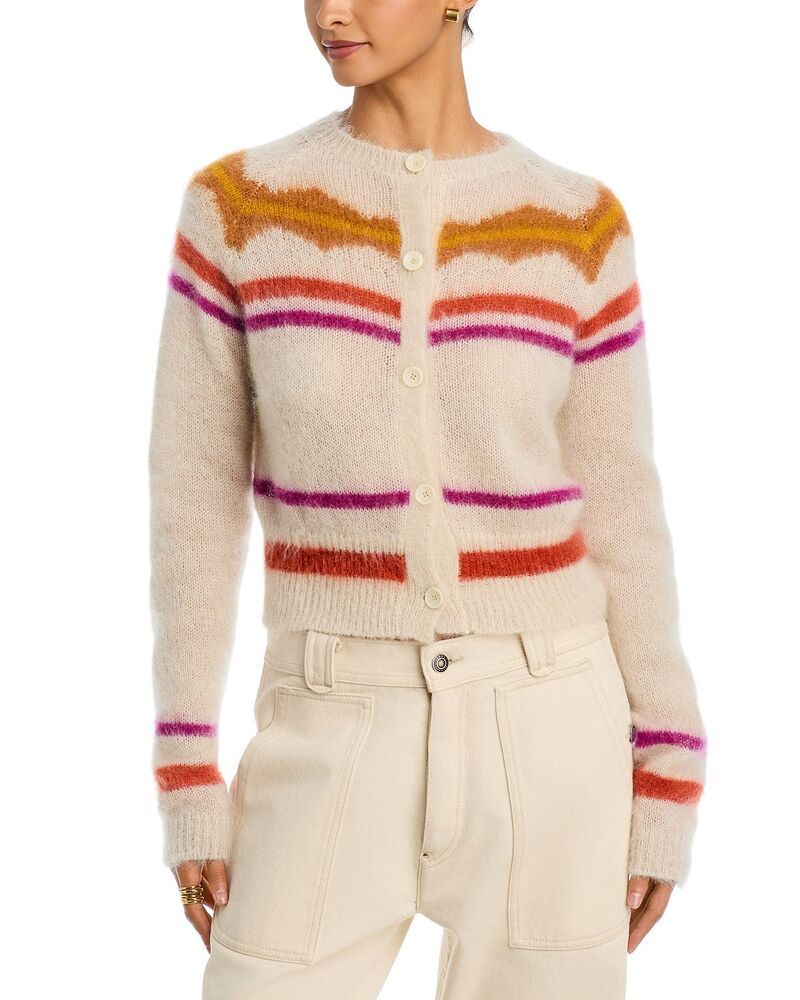 イザベルマランエトワール レディース アウター カーディガン Isabel Marant Etoile Molly Striped Cardigan Ecru エクリュ