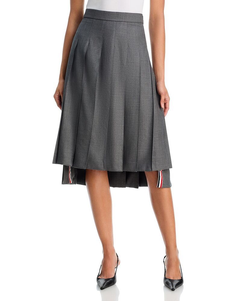 トムブラウン レディース ボトムスカート プリーツ Thom Browne Below Knee Dropped Back Pleated Skirt Medium Grey グレー