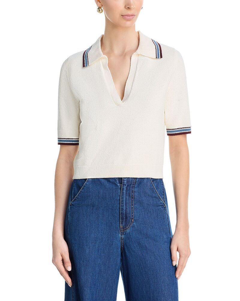 ヴェロニカ ベアード レディース トップス ポロシャツ ニット Veronica Beard Quinelle Knit Polo Top Ecru エクリュ