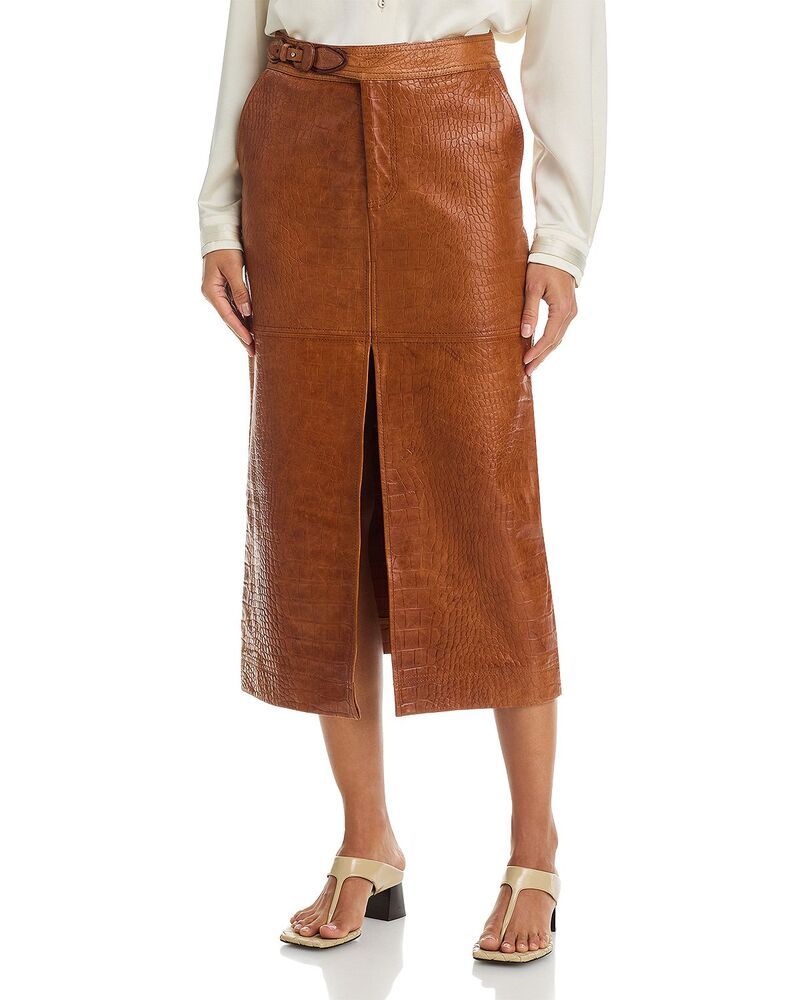 ジョアンナオッティ レディース ボトムスカート ミディ レザー Johanna Ortiz Epic Statement Leather Midi Skirt Camel キャメル