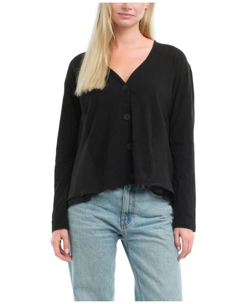 ウィルト レディース アウター カーディガン WILT Button Front Mixed Cardigan Black ブラック