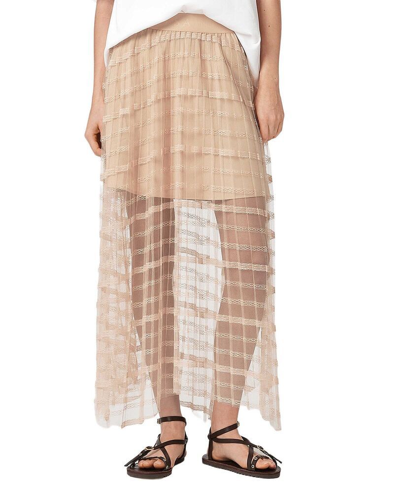 オールセインツ レディース ボトムスカート オーバーレイ シアー ALLSAINTS Celia Sheer Overlay Skirt Blush Pink ピンク
