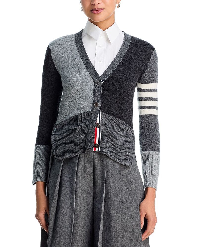 トムブラウン レディース アウター カーディガン Vネック Thom Browne Funmix Classic Fit V Neck Cashmere Cardigan Tonal Grey グレー 248,760円