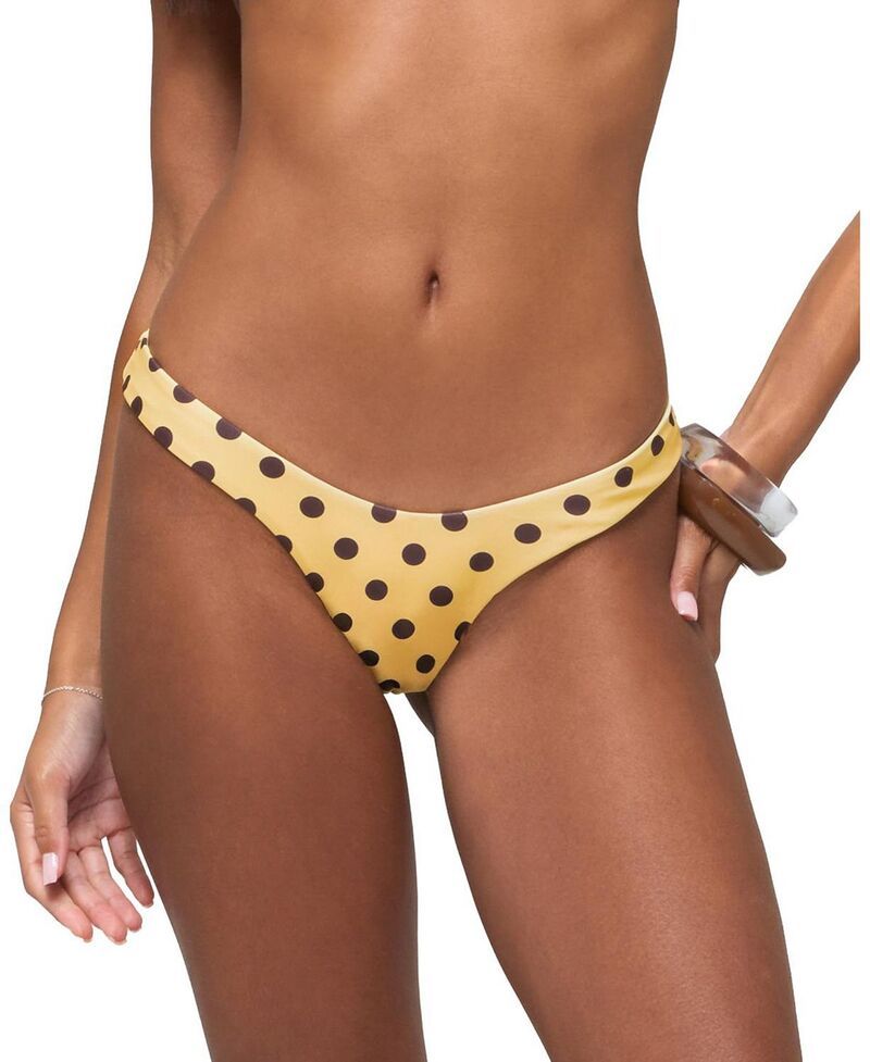 アディクテッド レディース 水着 ボトムスのみ ドット柄 ドット Edikted Melanie Polka Dot String Bikini Bottom Yellow イエロー