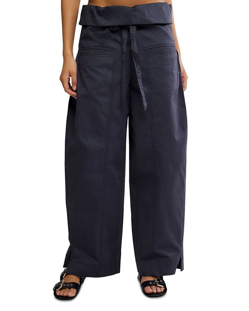フリーピープル レディース ボトムス カジュアルパンツ ワイドレッグ Free People Fisherman Wide Leg Pants Washed Black ブラック