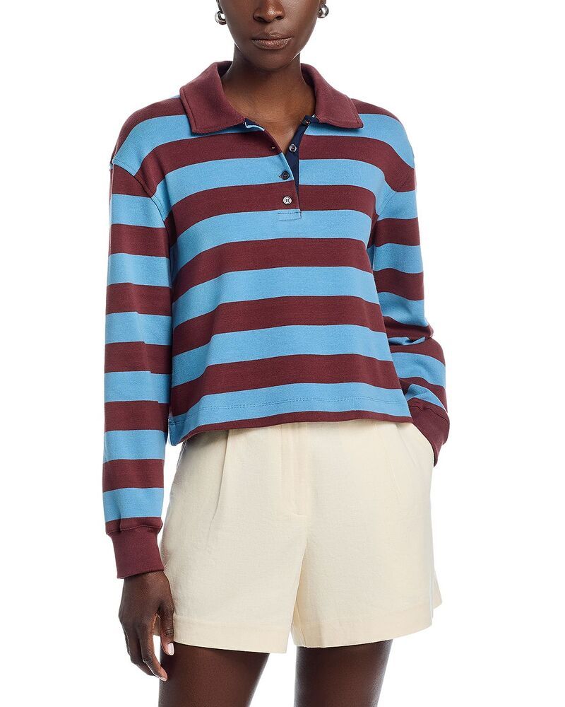 タニアテイラー レディース トップス ポロシャツ Tanya Taylor Barrett Striped Polo Top Shadow BlueDeep ブルー 53,880円