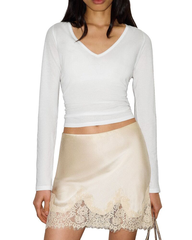 リフォーメーション レディース ボトムスカート ミニ シルク Reformation Carolina Silk Mini Skirt Almond