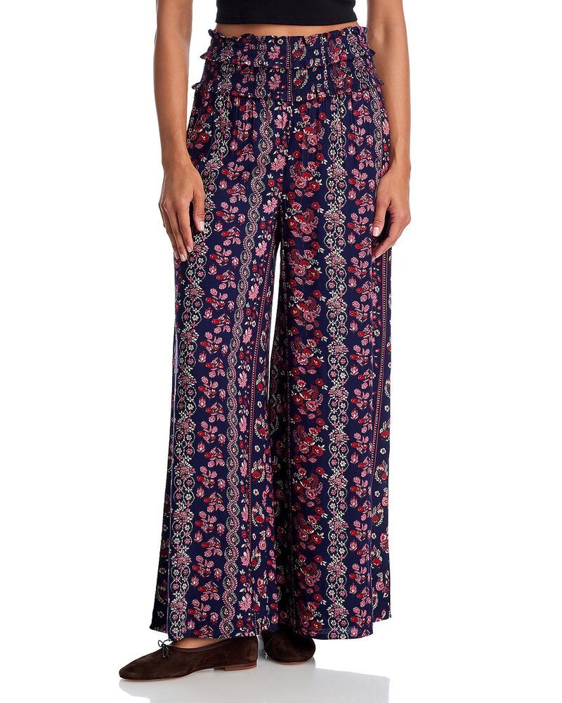 アクア レディース ボトムス カジュアルパンツ シャーリング AQUA Smocked Waist Pants Exclusive Navy ネイビー