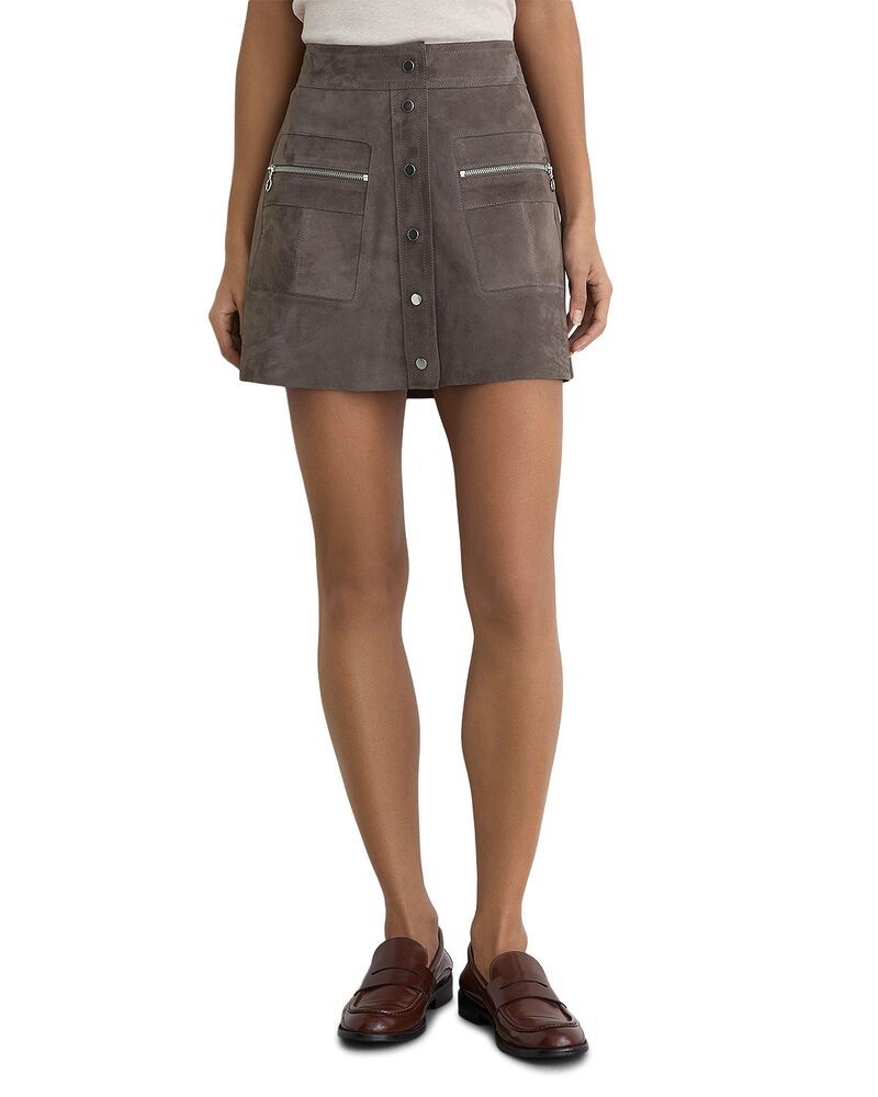 レイス レディース ボトムスカート ミニ スエード REISS Tia Suede Mini Skirt Dark Grey グレー