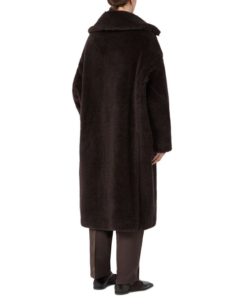 訳あり MaxMara マックスマーラ 黒と茶色のファーコート ロング M マックスマーラ レディース アウター コート Max Mara Tedgirl Faux