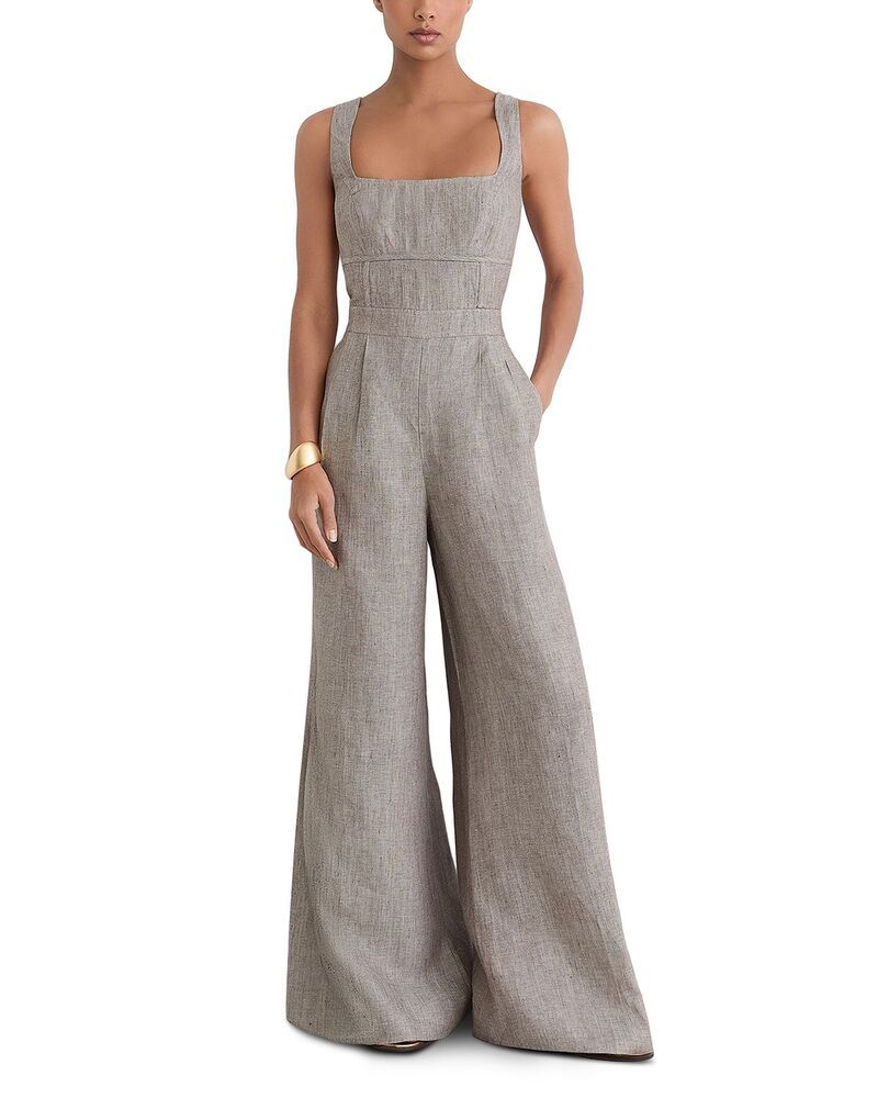 レイス レディース トップス ジャンプスーツ プチ リネン REISS Petite Structu red Linen Jumpsuit Neutral