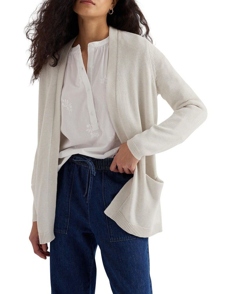 シーソルトコーンウォール レディース アウター カーディガン Seasalt Cornwall Riverboat Open Front Long Cardigan Chalk チョーク