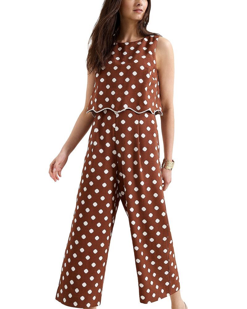 フェイズ・エイト レディース トップス ジャンプスーツ Phaseight Alia Tan Spot Double Layer Jumpsuitan タン