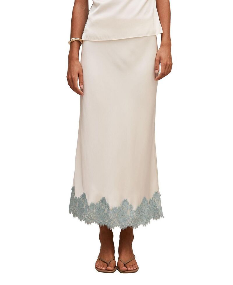 エバーニュー レディース ボトムスカート レーストリム ミディ レース Ever Newomens Adele Lace Trimidi Skirt ChampagneBlue CoOrd ブルー
