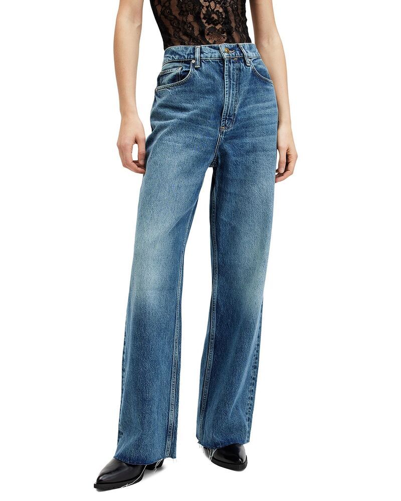 オールセインツ レディース ボトムス デニムパンツ ワイドレッグ ジーンズ ALLSAINTS Blake Mid Rise Wide Leg Jeans in Dark Indigo Dark In
