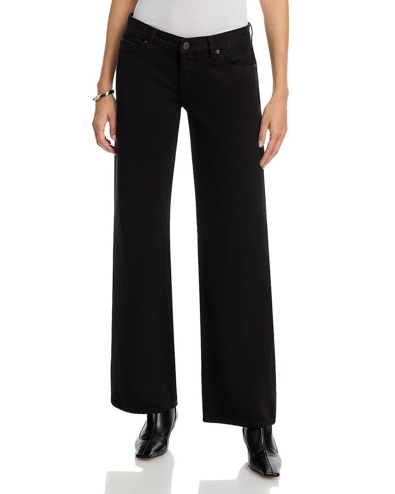 フレーム レディース ボトムス デニムパンツ ワイドレッグ ローライズ ジーンズ FRAME The Gray Low Rise Wide Leg Jeans Black ブラック