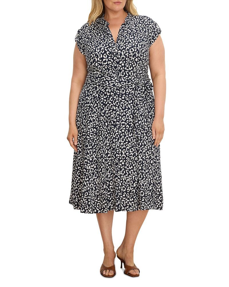 ニックアンドゾー プラス レディース トップス ワンピース NICZOE Plusonni Leopard Sketch Dress Indigo Multi インディゴ