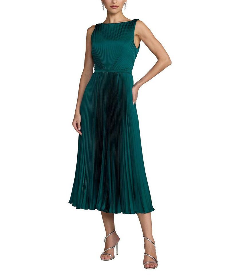 マックダガル レディース トップス ワンピース ハイネック プリーツ ミディ ノースリーブ Mac Duggal Sleeveless High Neck Pleated Midi Dress Oce