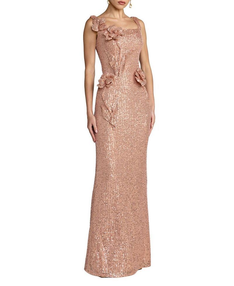 マックダガル レディース トップス ワンピースパンコール ノースリーブ Mac Duggal Sleevelessequin Column Gown With 3D Flowers Copper 81,840円