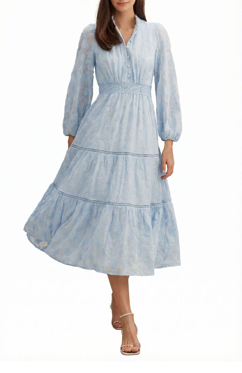 エバーニュー レディース トップス ワンピース ミディ 刺繍 Ever Newomens Nala Embroide red Midi Dressoft Blue ブルー 46,080円
