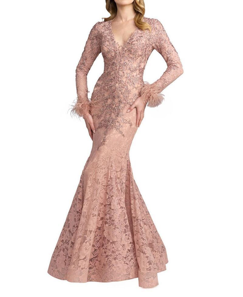 マックダガル レディース トップス ワンピース Mac Duggalong Sleevembellished Mermaid Gown Rose