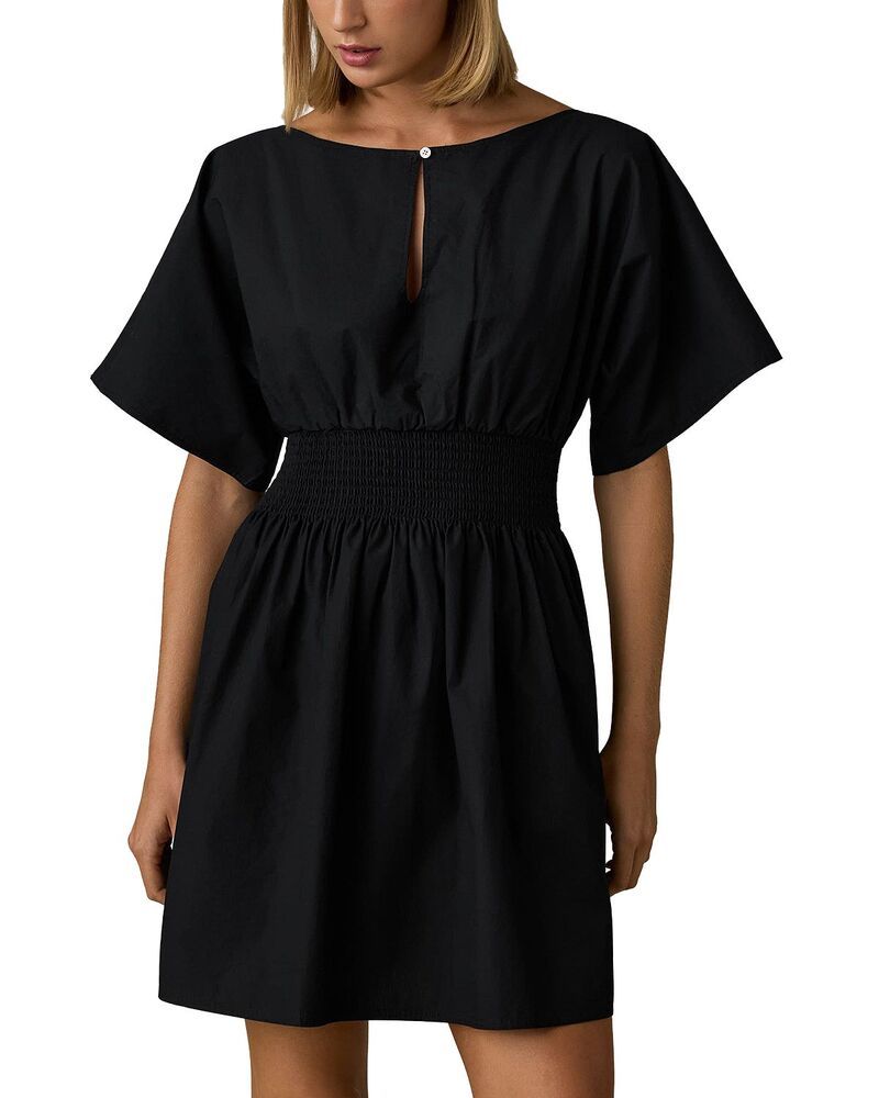 ファレティ レディース トップス ワンピース ミニ シャーリング Faherty Coastal Poplin Elia Mini Smockedress Black ブラック