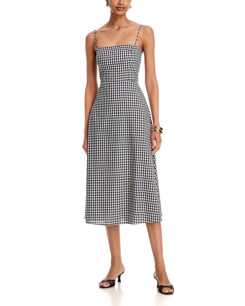アクア レディース トップス ワンピース AQUA Khalani Dress Exclusive Black Gingham ブラック